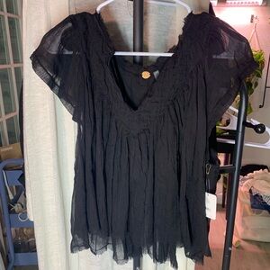 FREE PEOPLE Black Blouse